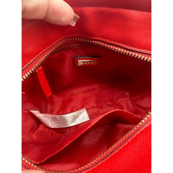 Carpisa Red Faux Leather Crossbody Satchel Top Handle Bag Removable Strap - Picture 5 of 10